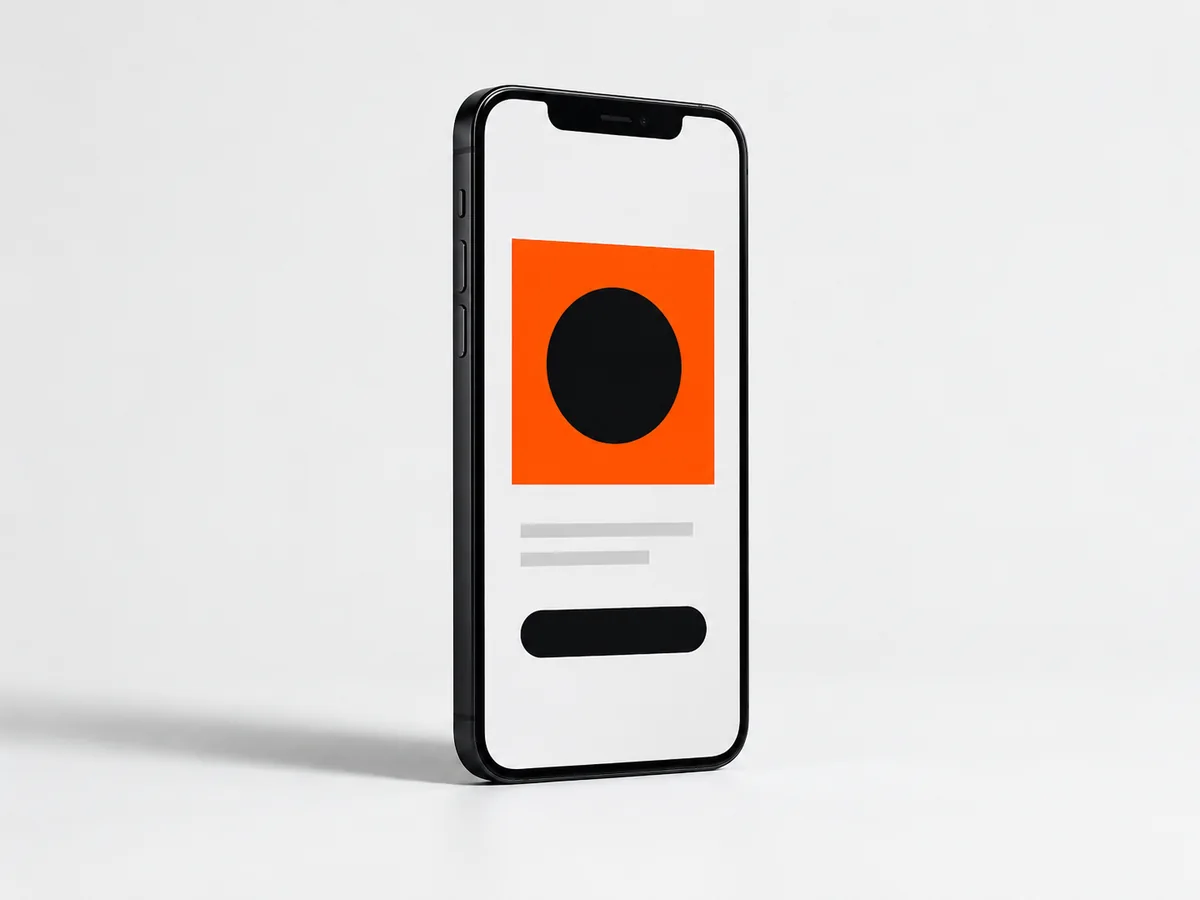 Telefon z minimalistycznym projektem reklamy w mediach społecznościowych