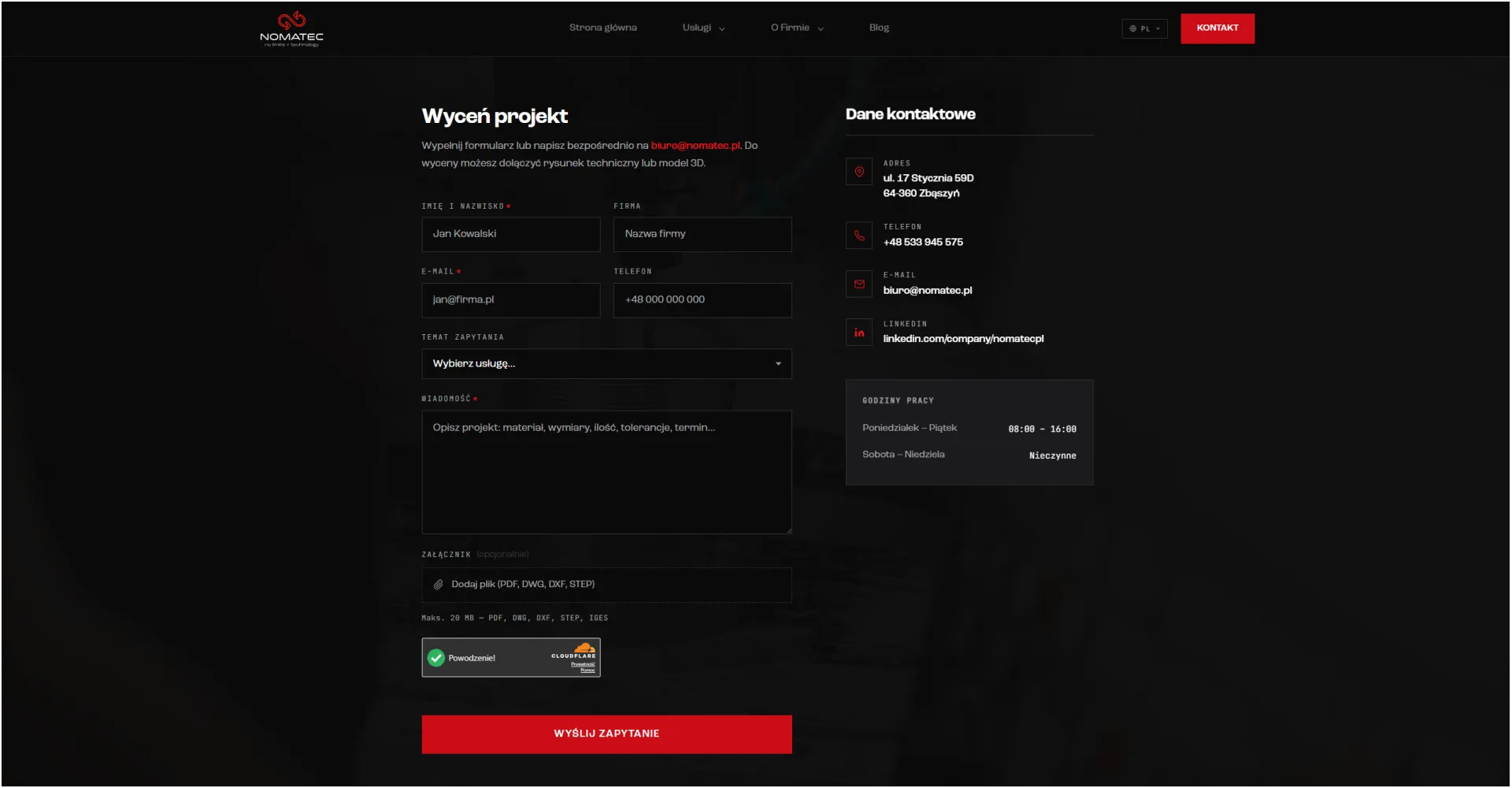 Nomatec - proces
