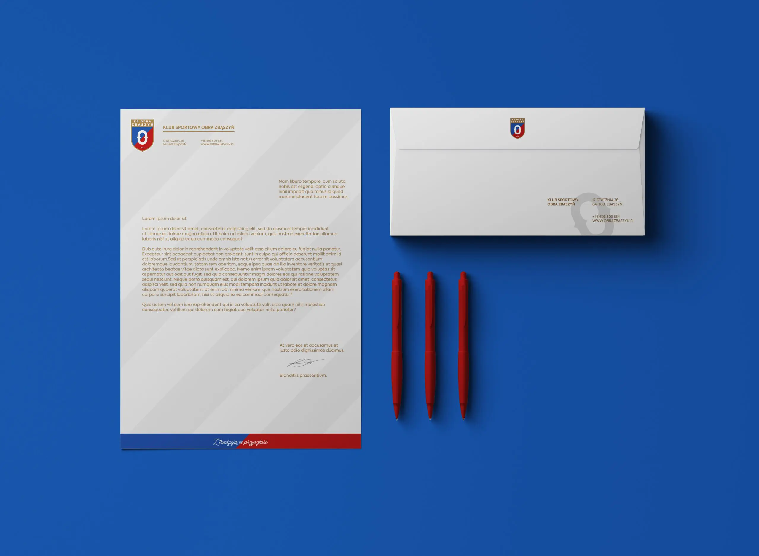 List i koperta na niebieskim tle