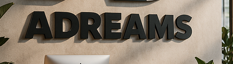 Napis ADREAMS na ścianie