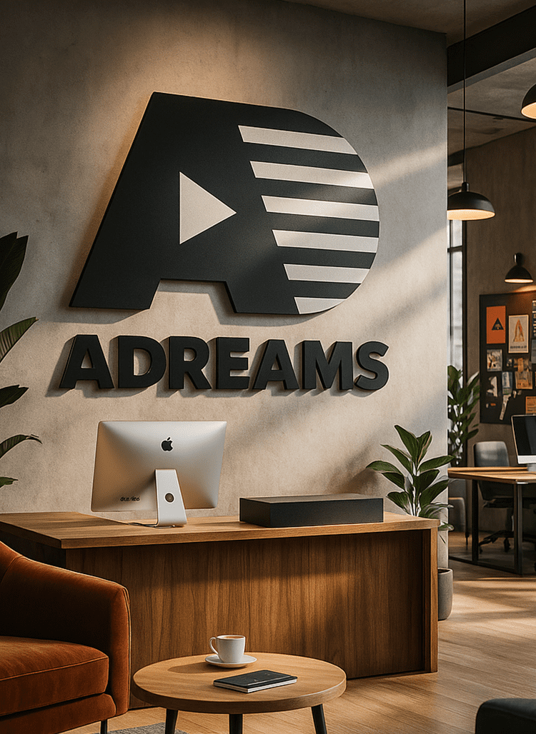 Nowoczesne biuro z logo ADREAMS