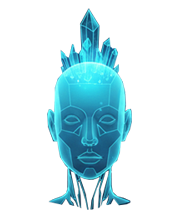 Stylizowana postać z kryształami