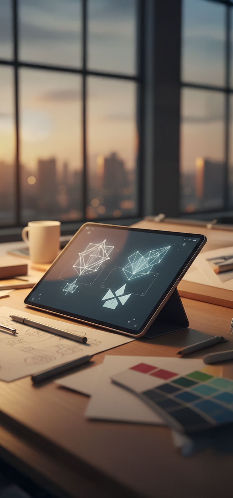 Tablet z grafiką w biurze