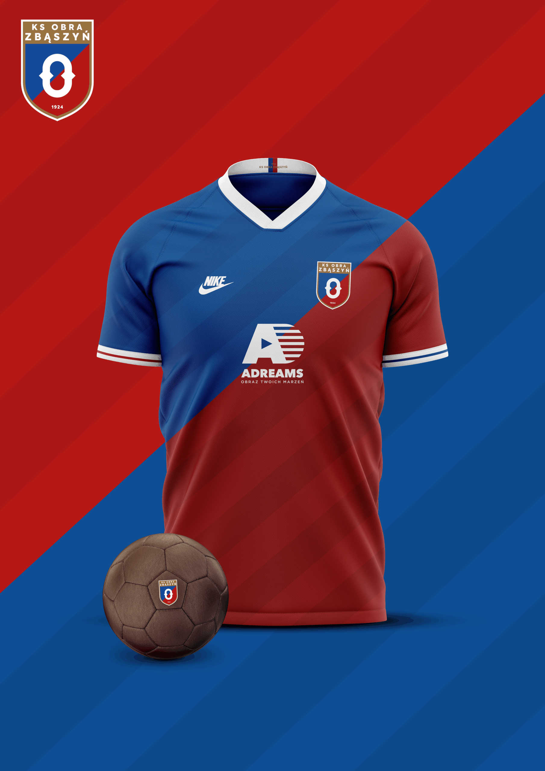 Koszulka piłkarska w czerwono-niebieska