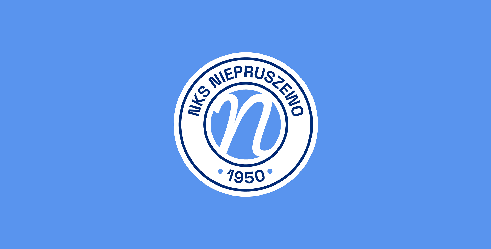 Logo NKS Niepruszewo na niebieskim tle