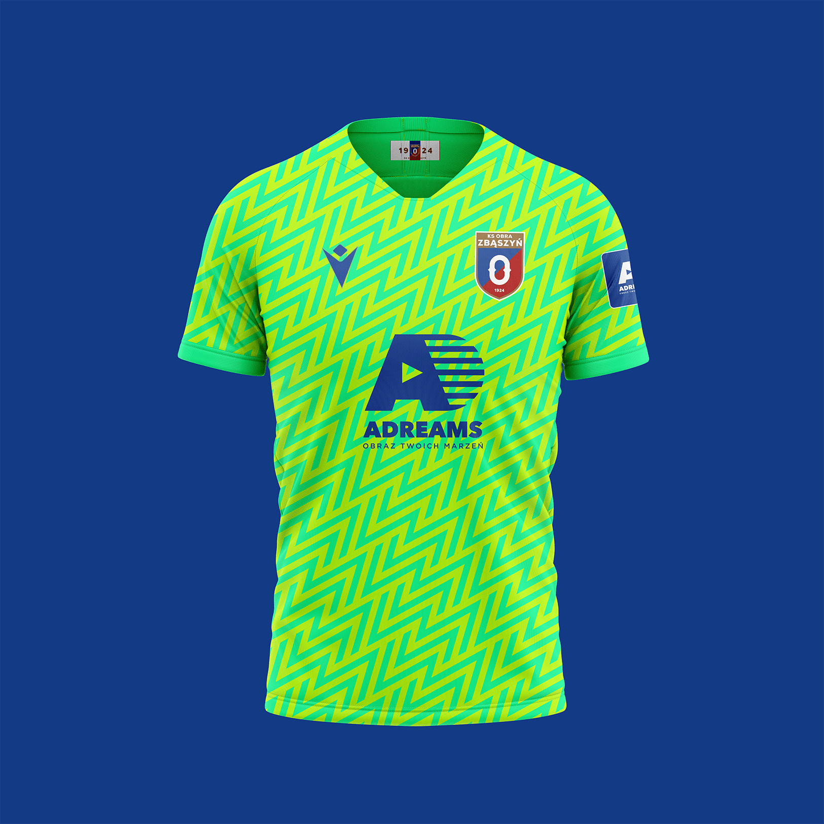 Jasnozielona koszulka piłkarska z wzorem