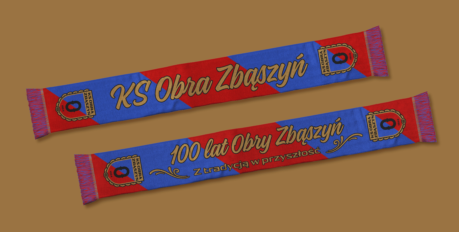 Szalik z logo klubu sportowego