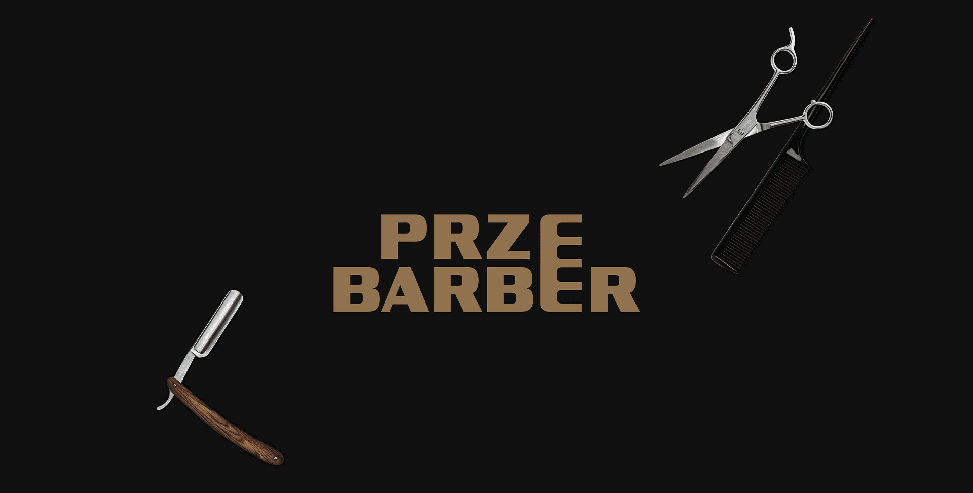 Narzędzia fryzjerskie na czarnym tle