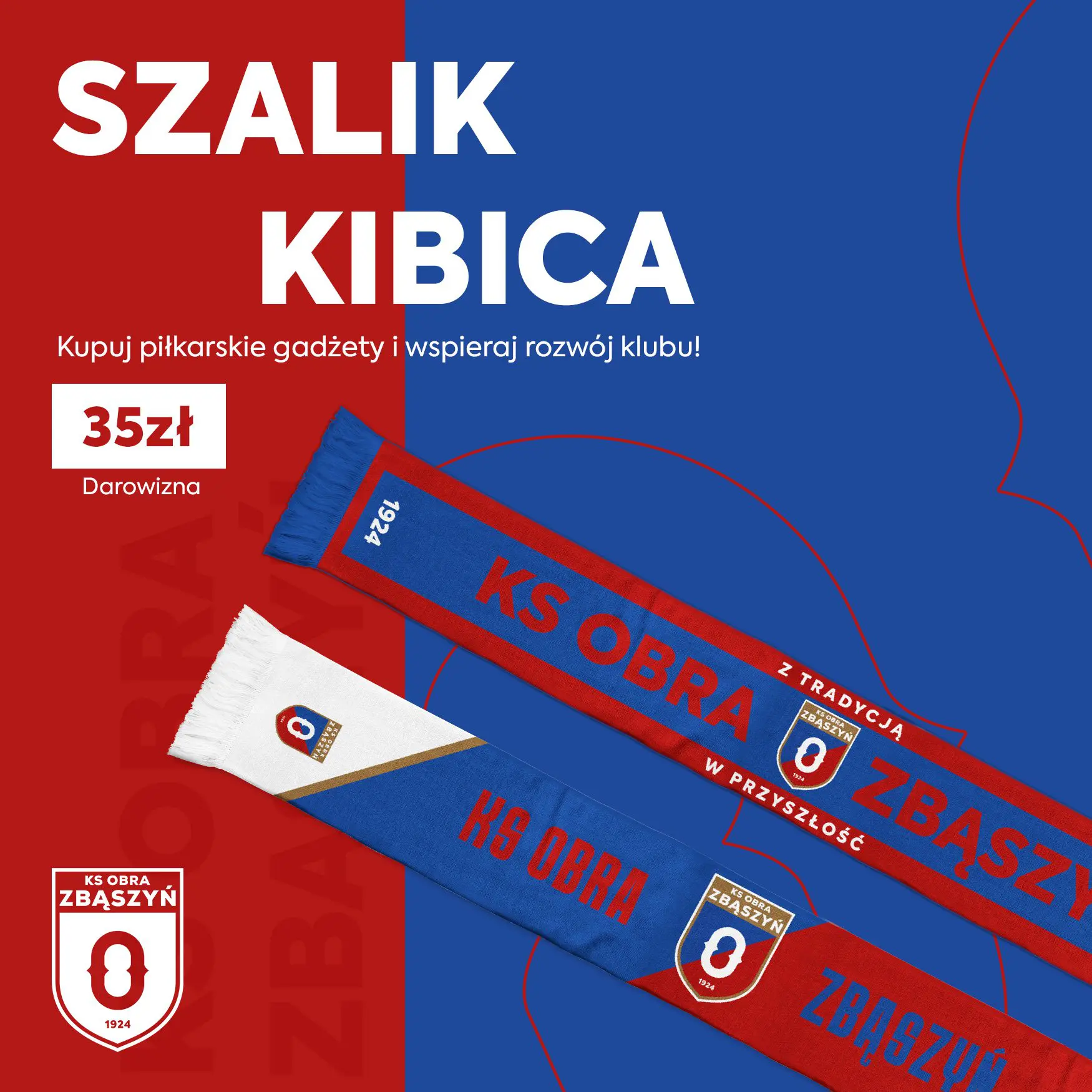 Szaliki kibica w klubowych kolorach
