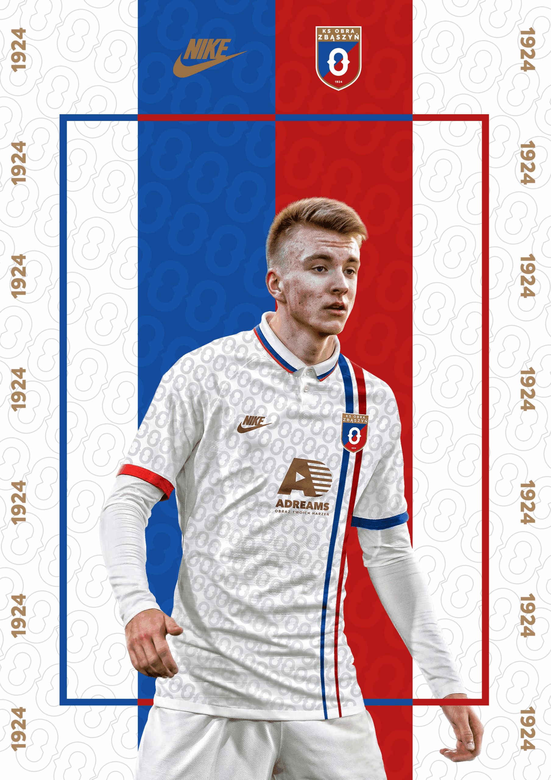 Piłkarz w koszulce Nike 1924