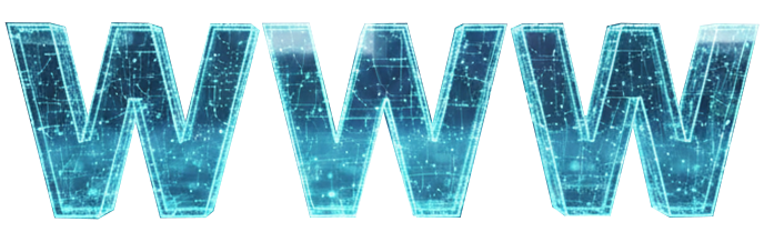 Trójwymiarowy napis WWW w niebieskim