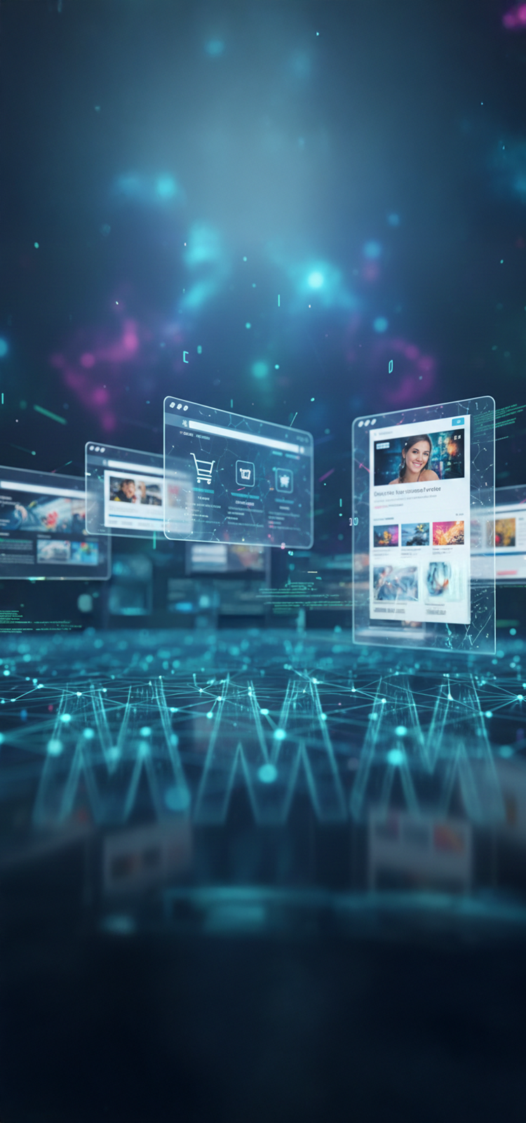 Interaktywne ekrany w wirtualnej przestrzeni.