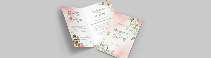 Eleganckie zaproszenie z kwiatami