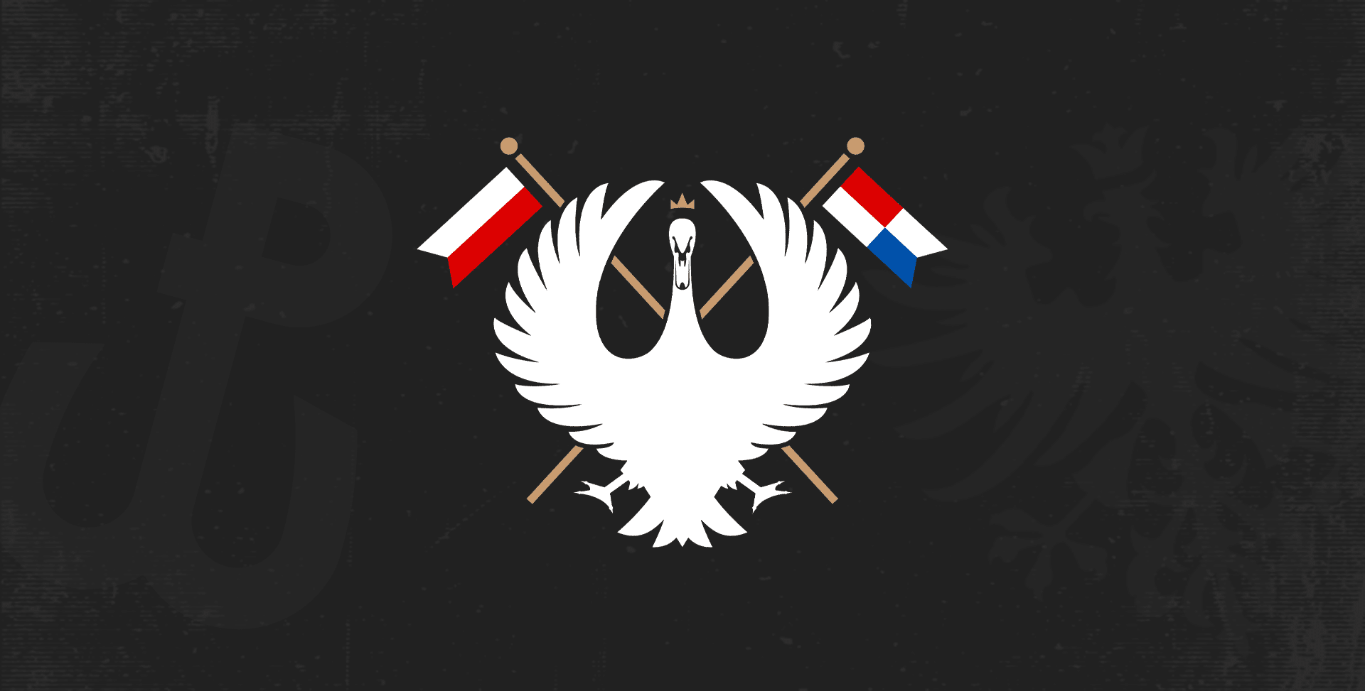 Orzeł biały z flagami Polski