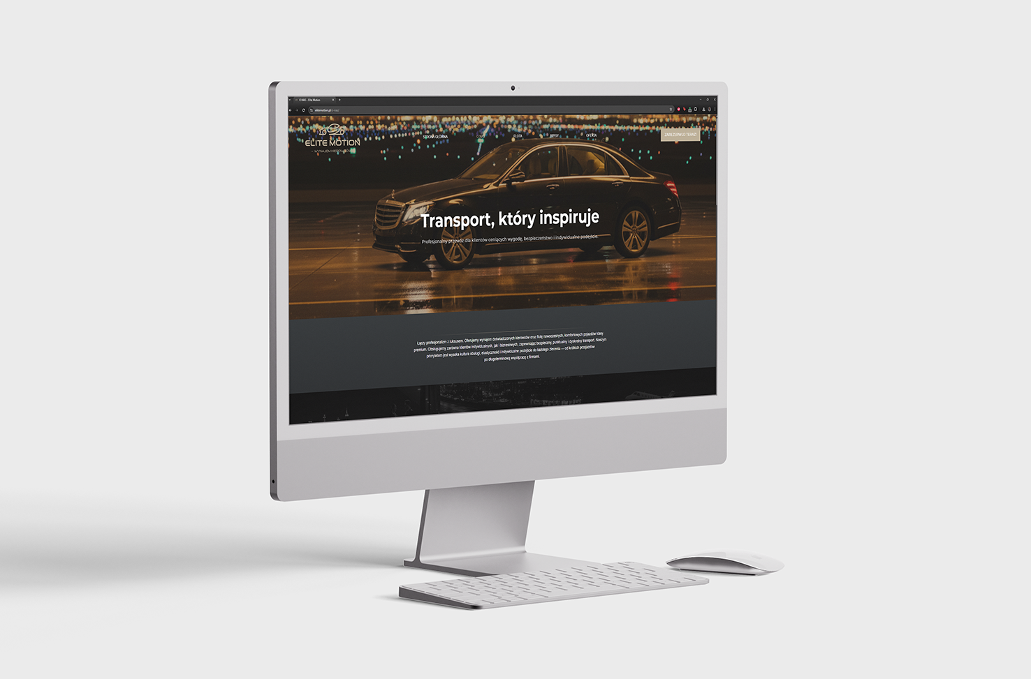 Nowoczesny komputer z reklamą transportu
