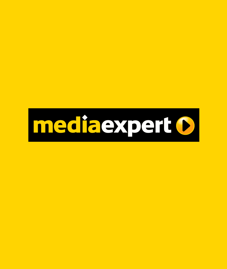 Logo Media Expert na żółtym tle