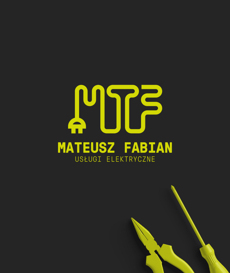 Logo usług elektrycznych Mateusza Fabiana